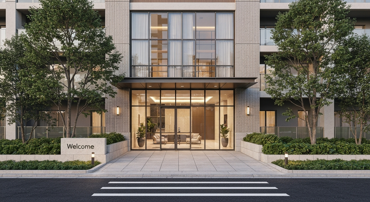 Welcoming apartment building exterior